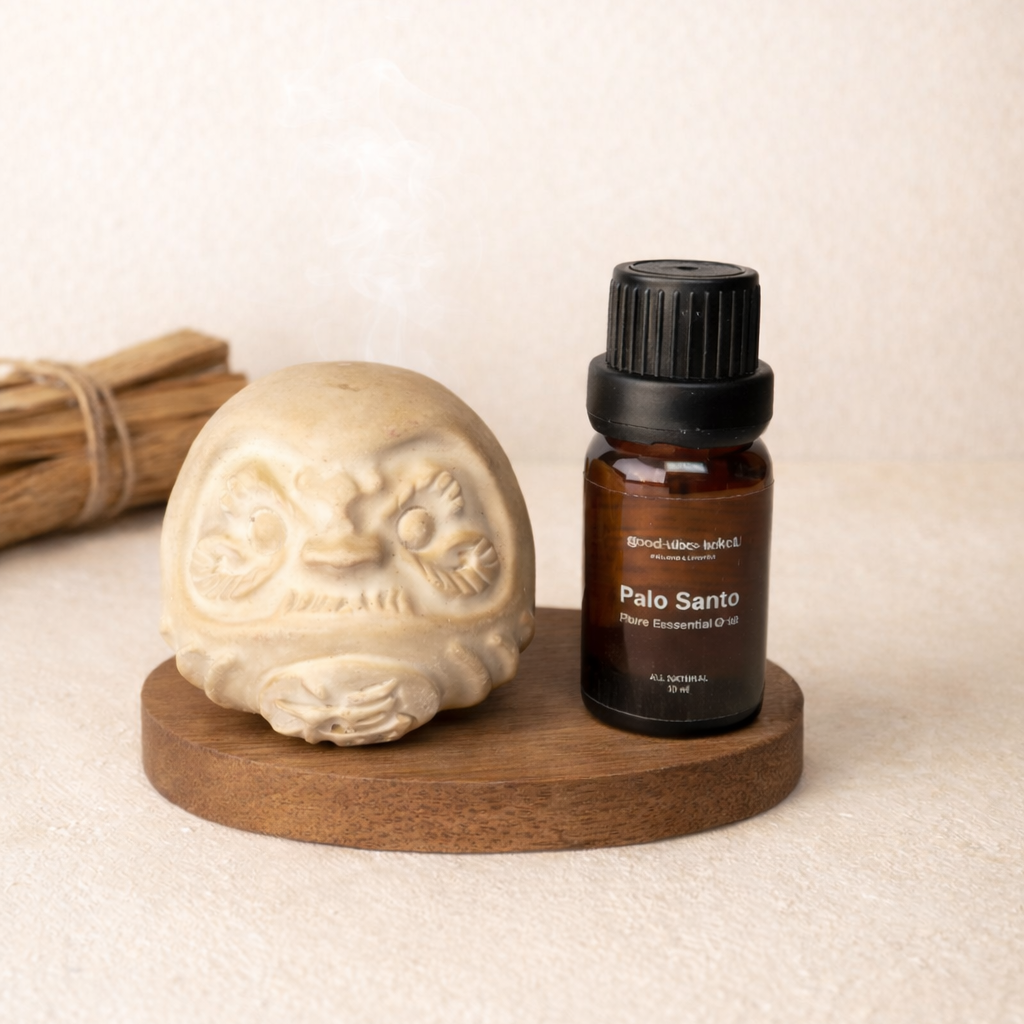 Daruma Daily Diffusion Set|Flame-Free Palo Santo Essential Oil Diffuser Stone