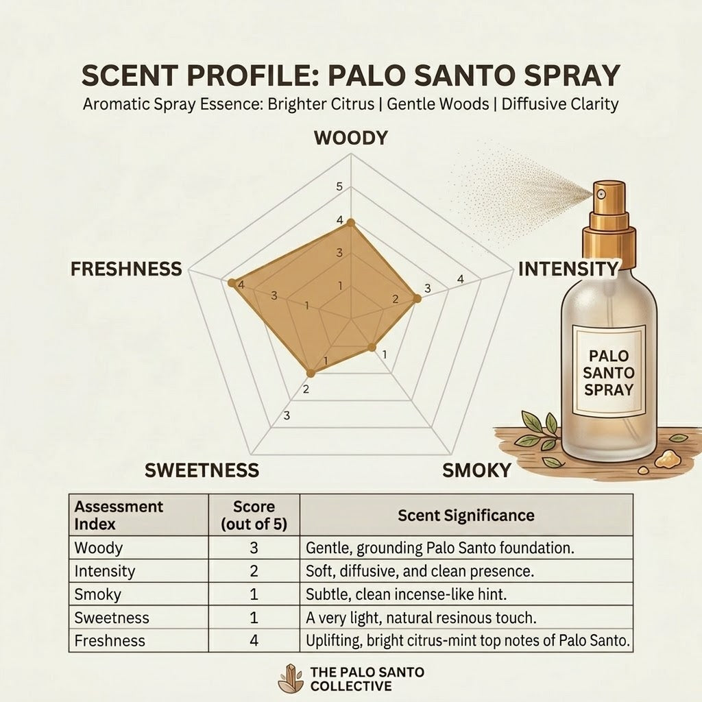 Palo Santo Essential Oil Spray | Peruvian Palo Santo Purifying & Calming Room Spray