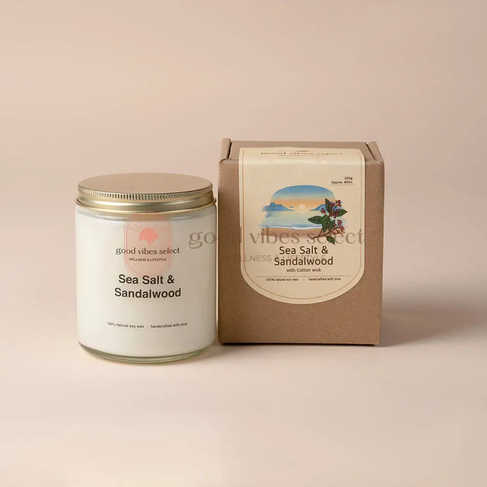 【帶來平靜|幫助整理思緒】海洋微風 - 海鹽檀木蠟燭 (棉芯) | 可用蠟燭燈 - Good Vibes Select