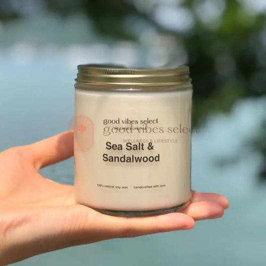 【放鬆減壓|安撫緊張及焦慮|增強專注力】海鹽檀木蠟燭 Seasalt & Sandalwood Candle - Good Vibes Select