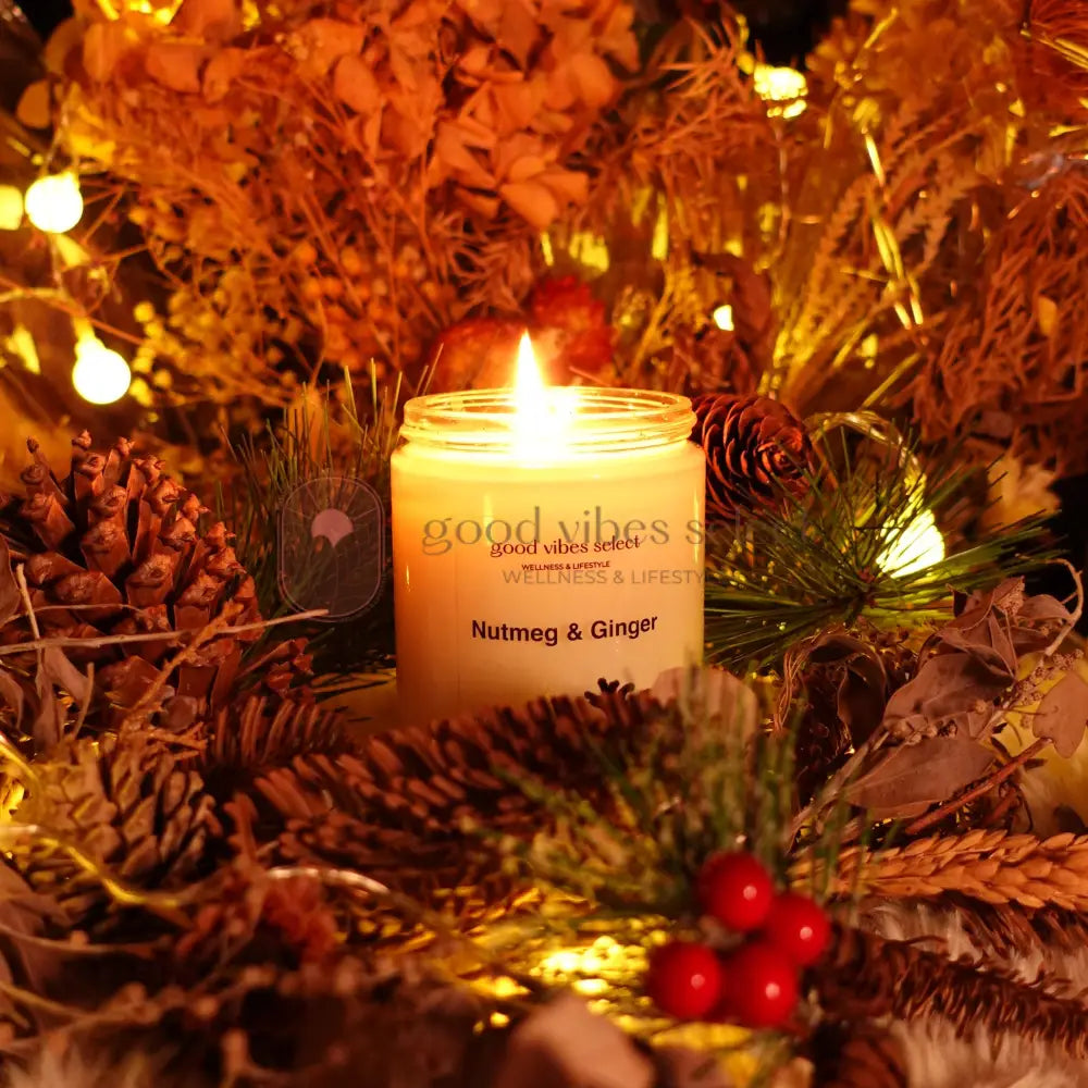 【冬日限定】【冬日溫暖的擁抱】肉豆蔻及薑蠟燭 Nutmeg & Ginger Candle (棉芯) | 可用蠟燭燈 - Good Vibes Select