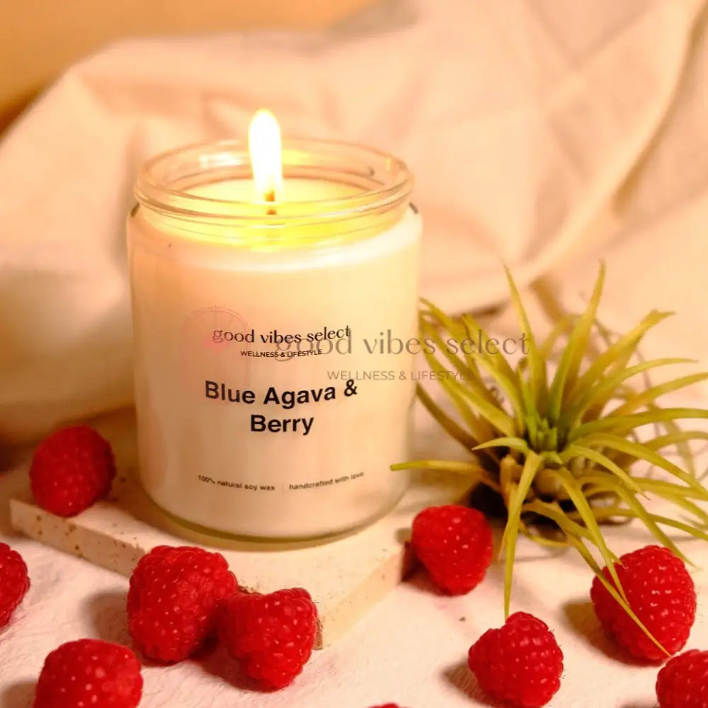 【振奮愉快心情|舒緩緊張焦慮】香甜漿果 - 藍色龍舌蘭和漿果蠟燭 Blue Agava & Berry Candle (棉芯) | 可用蠟燭燈 - Good Vibes Select