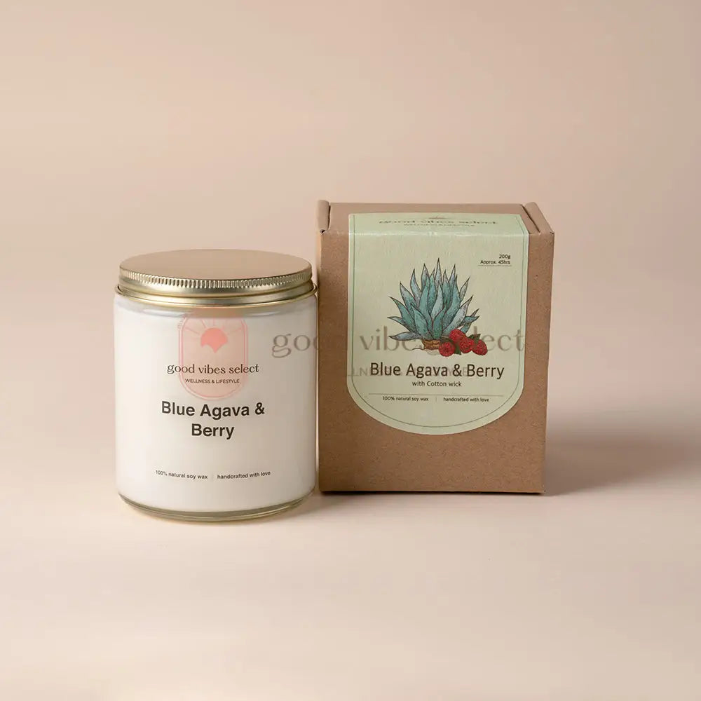 【振奮愉快心情|舒緩緊張焦慮】香甜漿果 - 藍色龍舌蘭和漿果蠟燭(棉芯) | 可用蠟燭燈 - Good Vibes Select