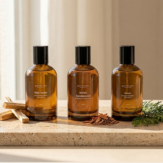 Wood Element Spray Set (Peruvian Palo Santo, Indian Sandalwood & Alishan Hinoki)