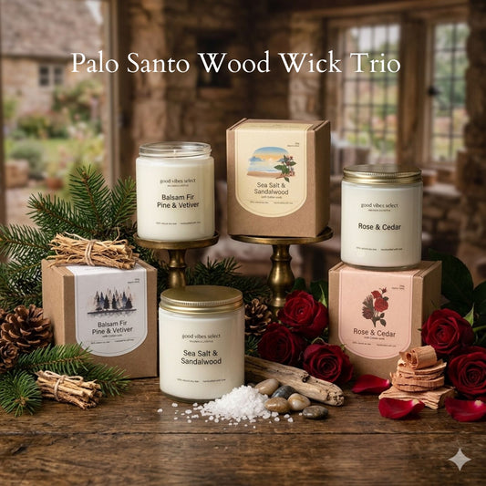 Wooden Wick Candle Bundle (Choose Any 3) | 200g Scented Candles for Different Moods