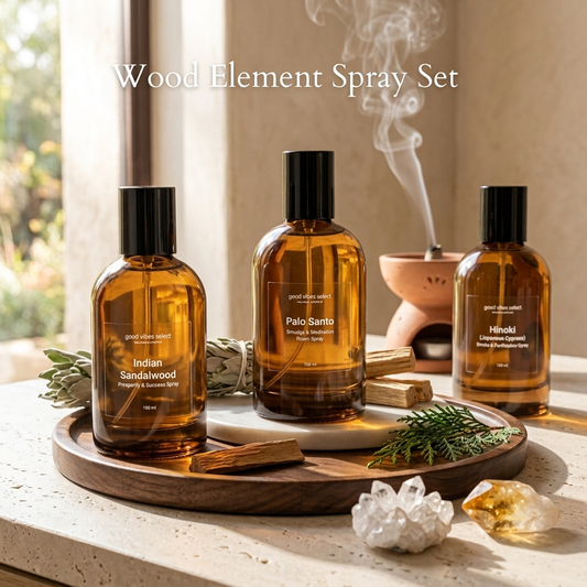 【The Instant Shift】3-in-1 Wood Element Aura Spray Set (Peruvian Palo Santo, Indian Sandalwood & Alishan Hinoki)