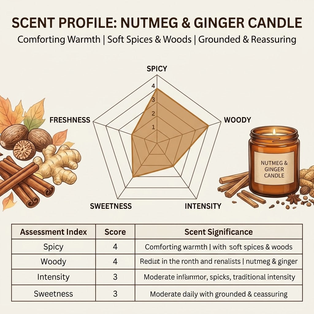 Nutmeg & Ginger Scented Candle | Warming, Spicy Candle for Cold Days